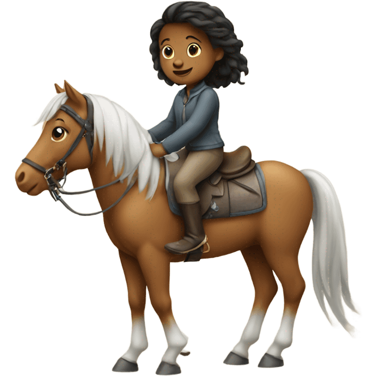 A small girl on a horse emoji