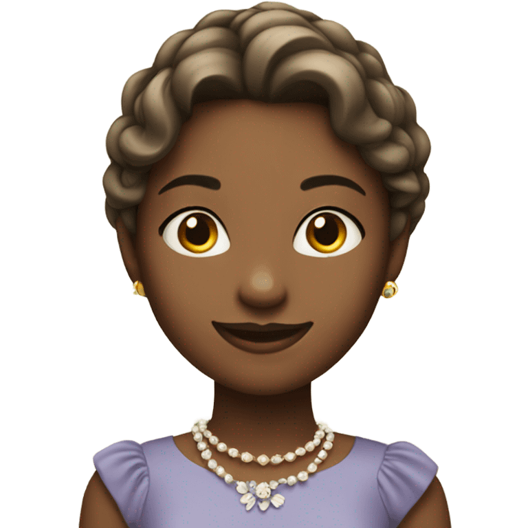 smiling girl in elegant dress emoji