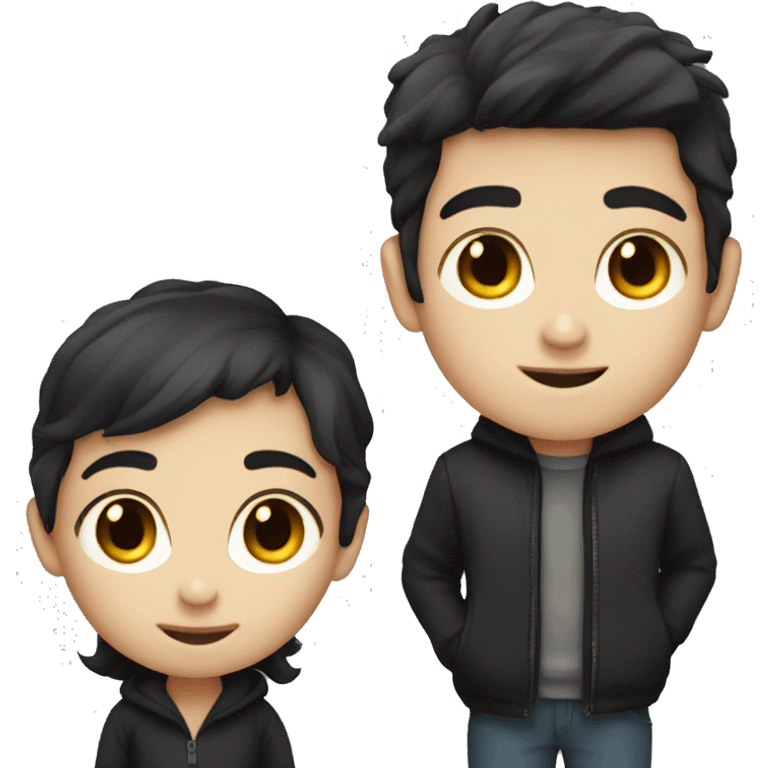 dark hair boy with dark hair girl  emoji