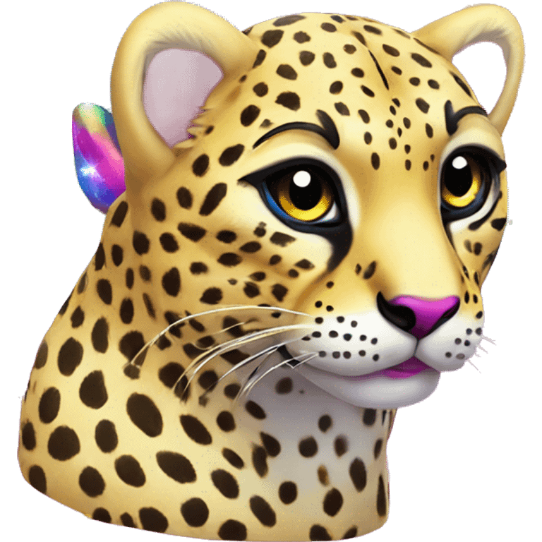 lisa frank rainbow cheetah emoji