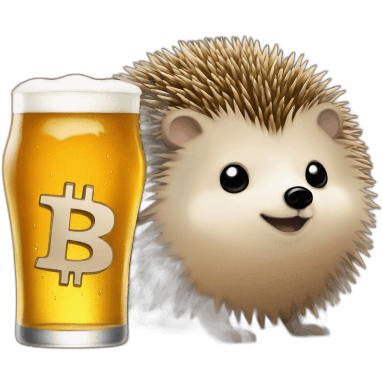 hedgehog bitcoin and beer emoji