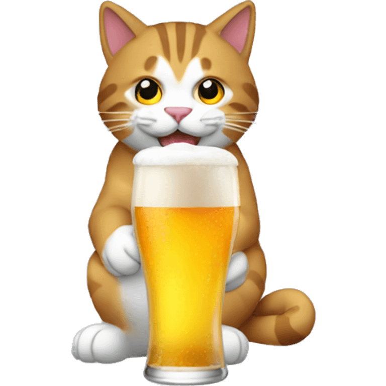 Gato tomando cerveza emoji