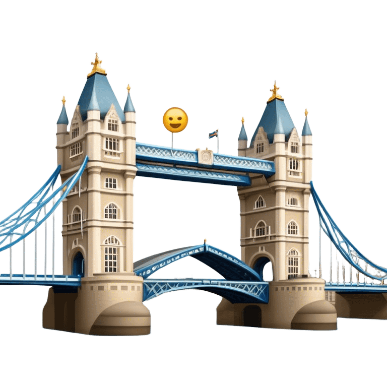 Cinematic Realistic Tower Bridge Landmark Emoji, depicted with iconic Victorian architecture spanning the River Thames, rendered with lifelike textures and dramatic natural lighting that captures its majestic presence. emoji