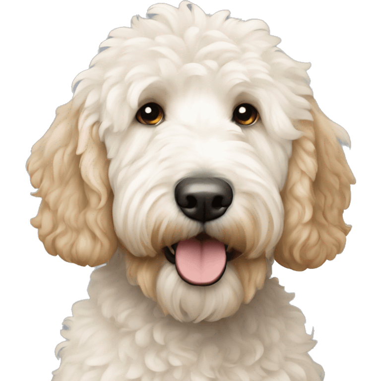 White and beige goldendoodle emoji