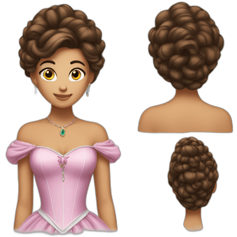 Princesse cheveux brun et long emoji