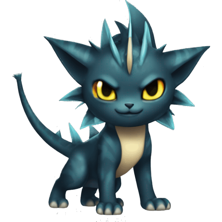 Black Edgy Ethereal Vaporeon-Litten-Torracat full body emoji