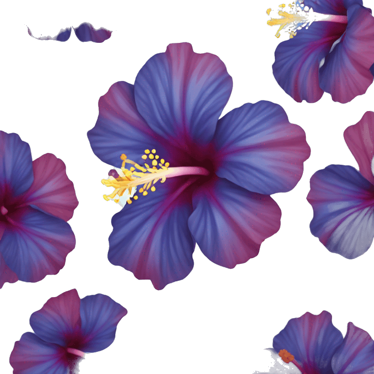 blue hibiscus flower emoji