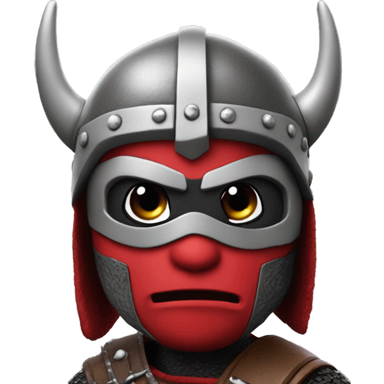 Viking wearing a deadpool costume, HD, 4k, movie replica emoji