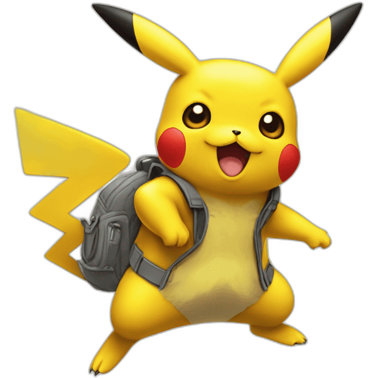 Pikachu qui saute sur une méduse emoji