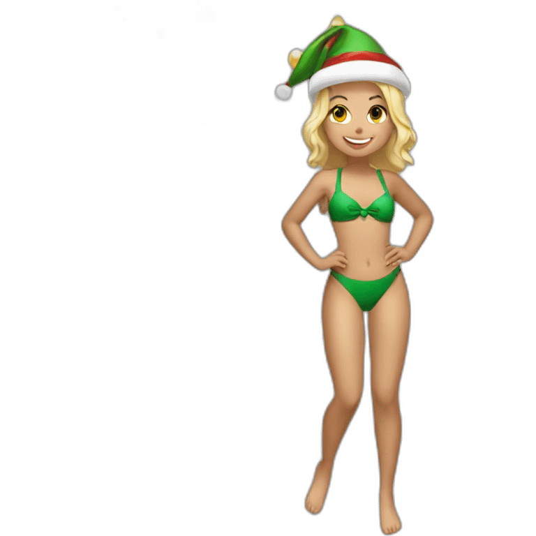 full body dancing christmas girl swimsuit emoji