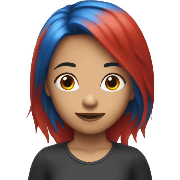 Girl with blue and red hair emoji