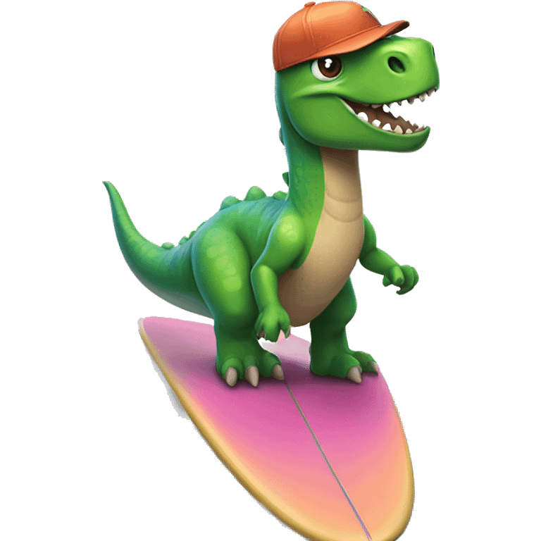 Dinosaur on a surf board  emoji