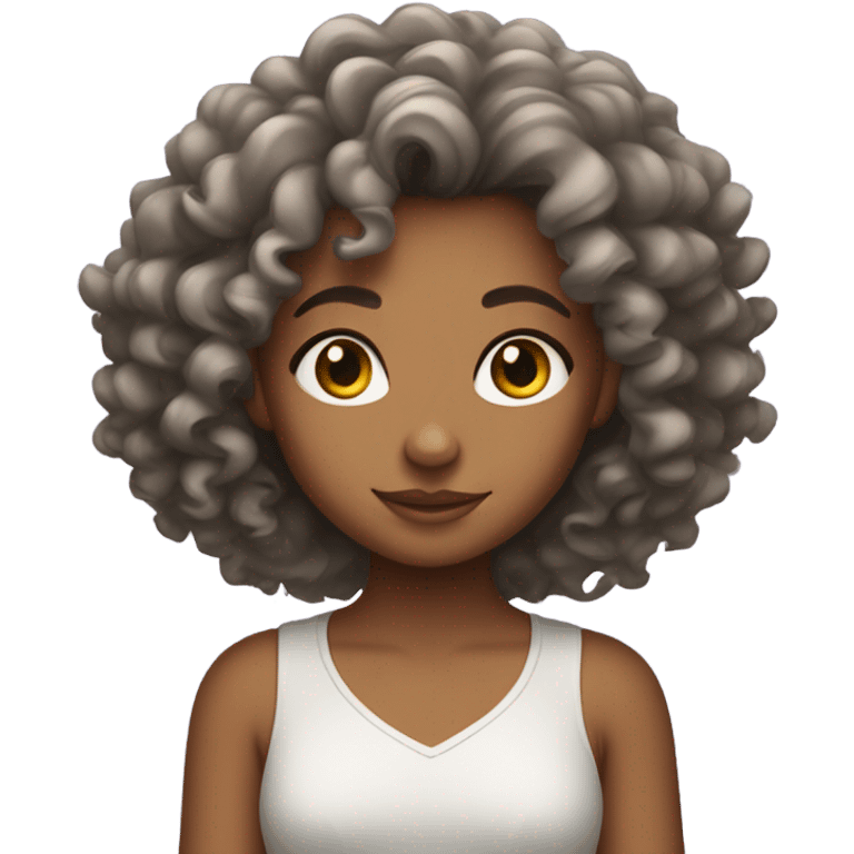 Girl baddie with curly hair emoji