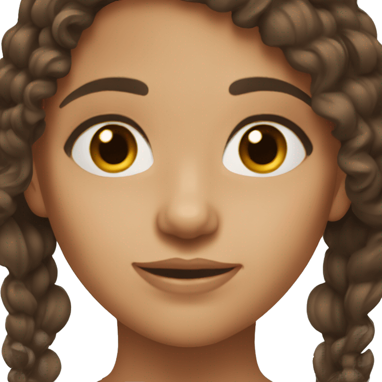 A girl with hazel eyes tan skin and dark brown hair emoji