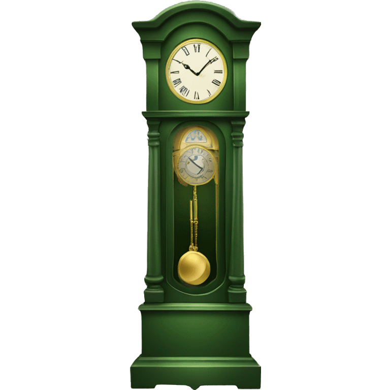 grandfather clock, green  emoji