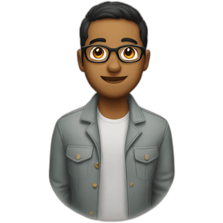 Amrit with glasses emoji