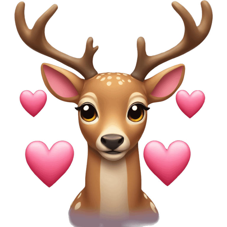 Deer with hearts emoji