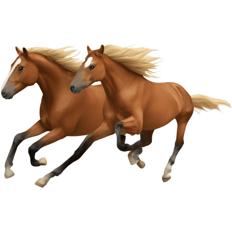 Two horses galloping  emoji