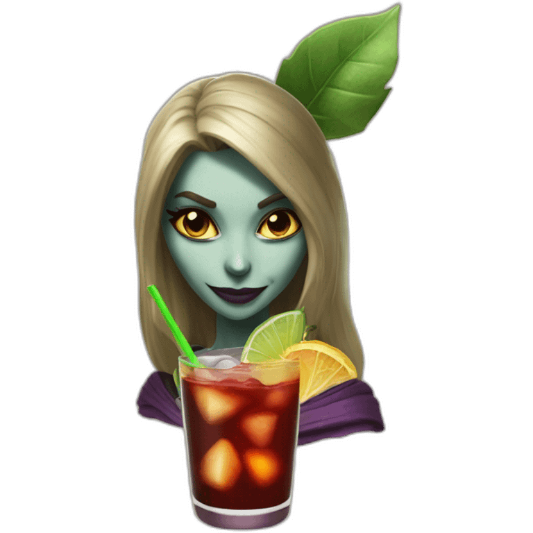 Sylvanas avec un coktail emoji