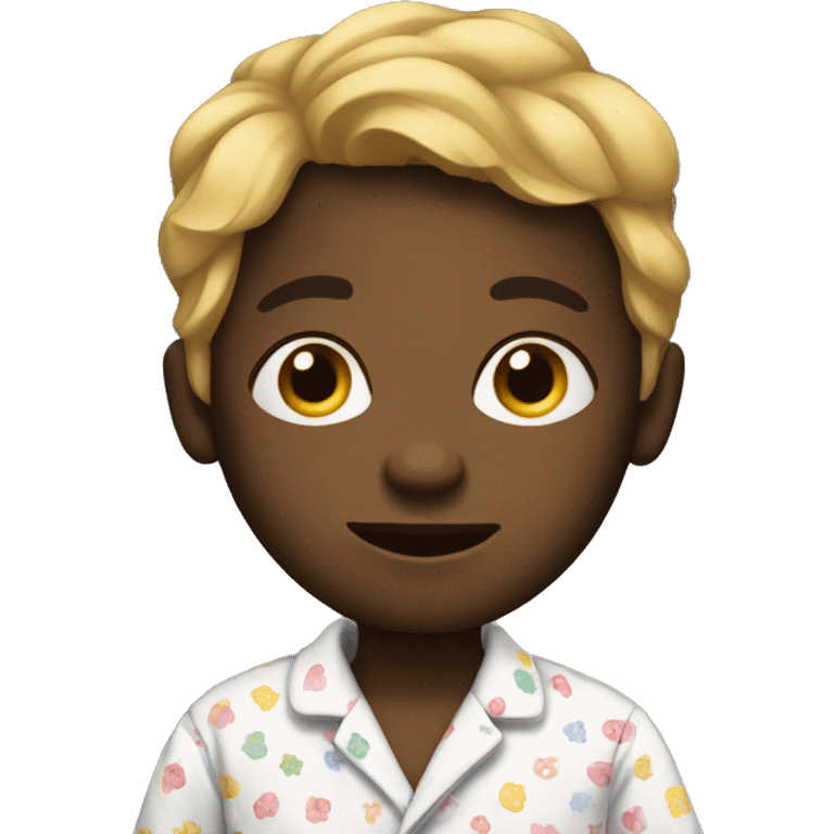 black kid with pajamas emoji