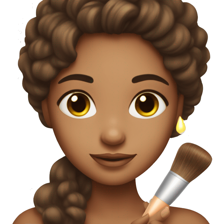  Brown hair girl  making skin care with glow recipie emoji