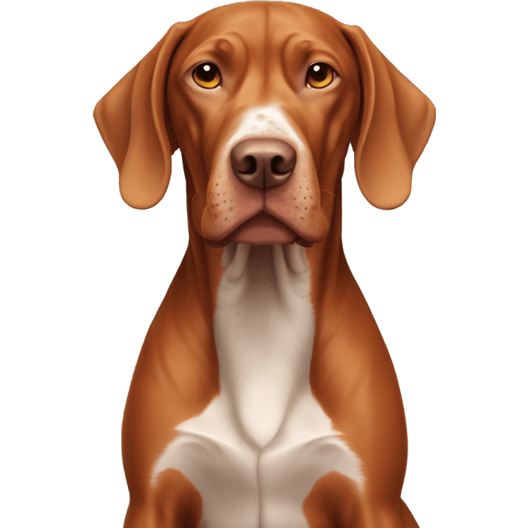 vizsla dog. full-height. Older age white face emoji