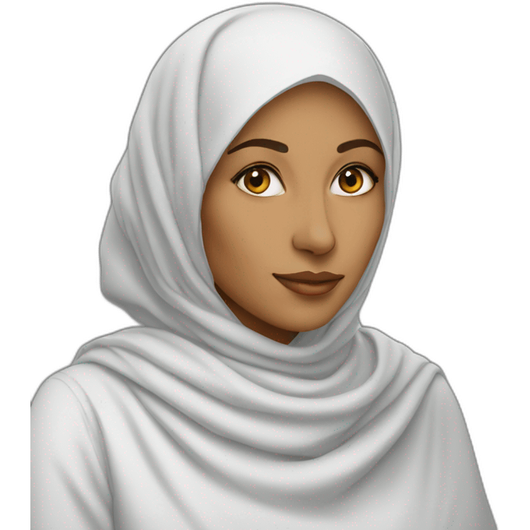 muslim woman artist coloring emoji