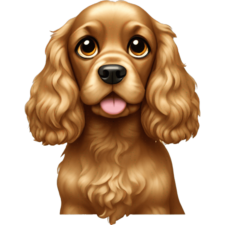 Dog cocker spaniel gold with big eyes emoji