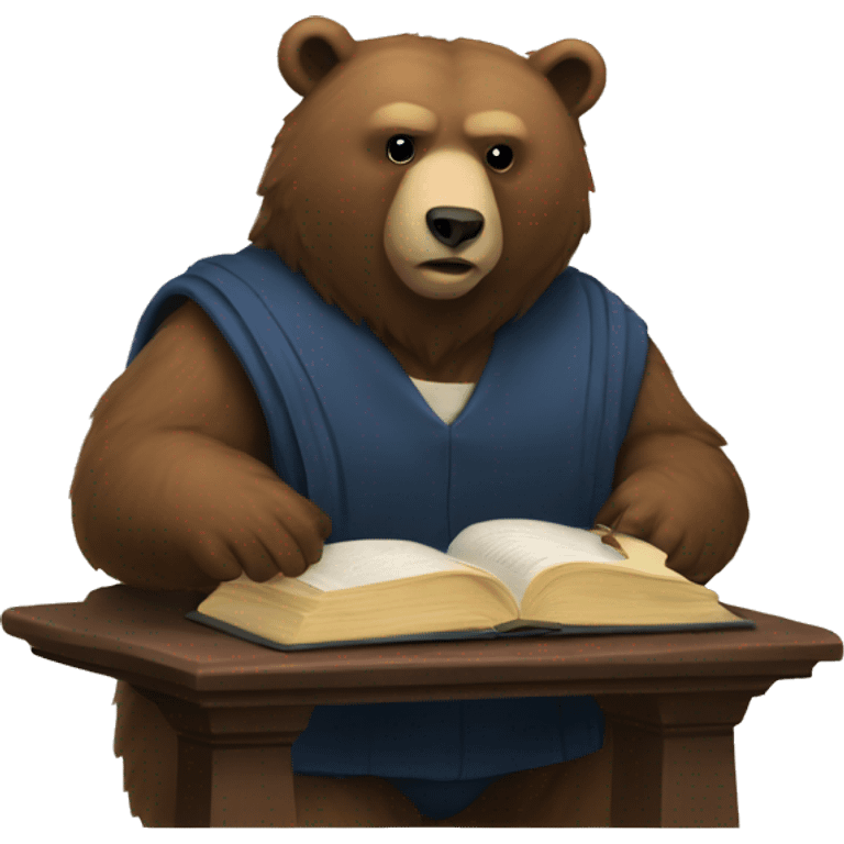 Bear studying law emoji