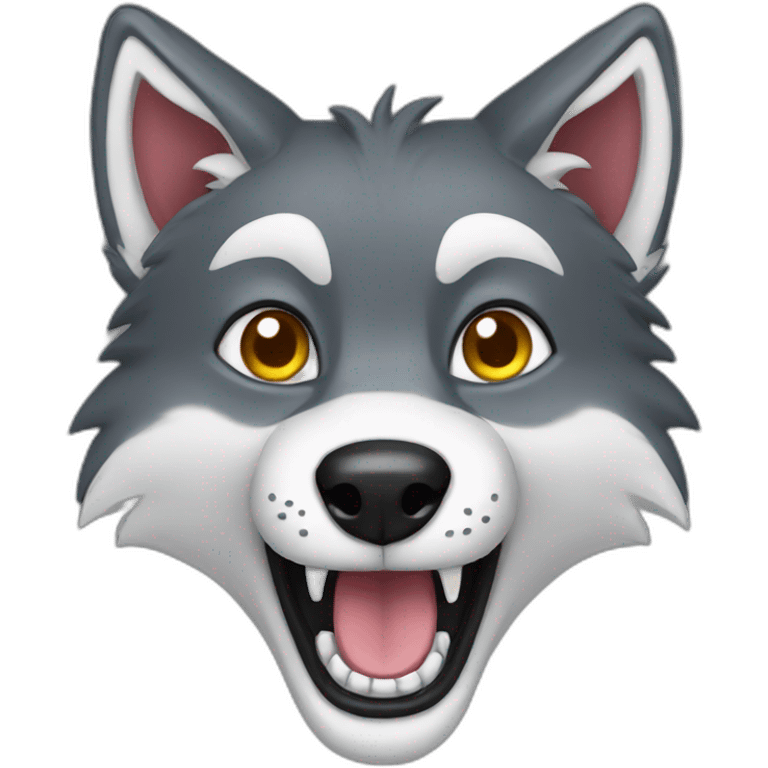 Wolf having fun emoji