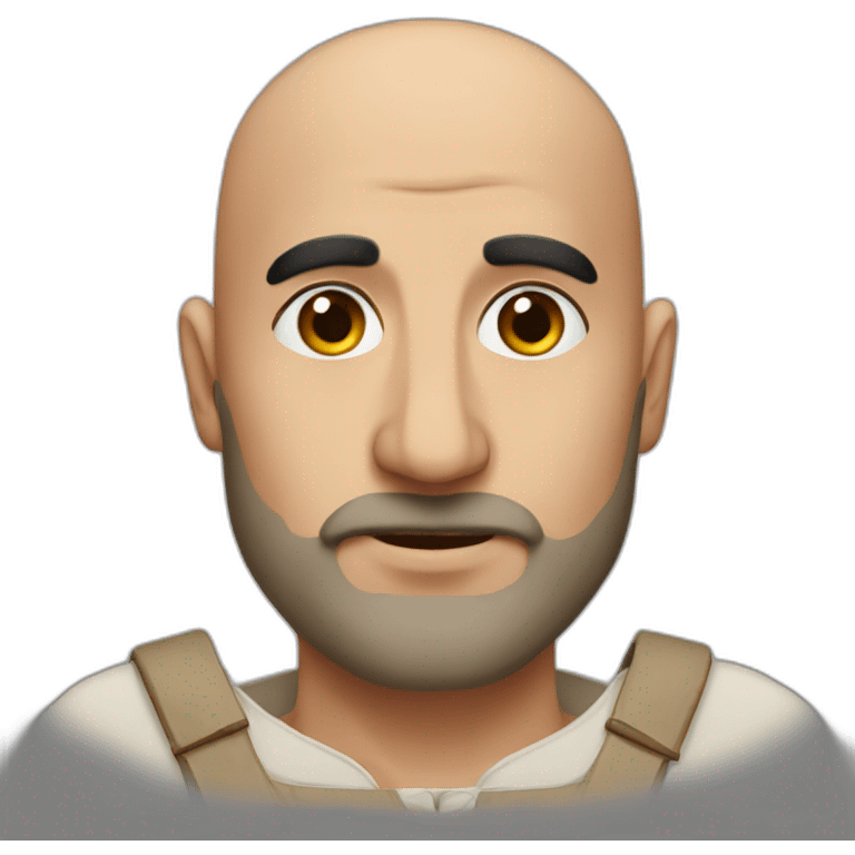 Armenian man bald with round face and very big bard emoji