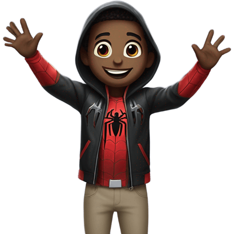 miles morales waving hi emoji