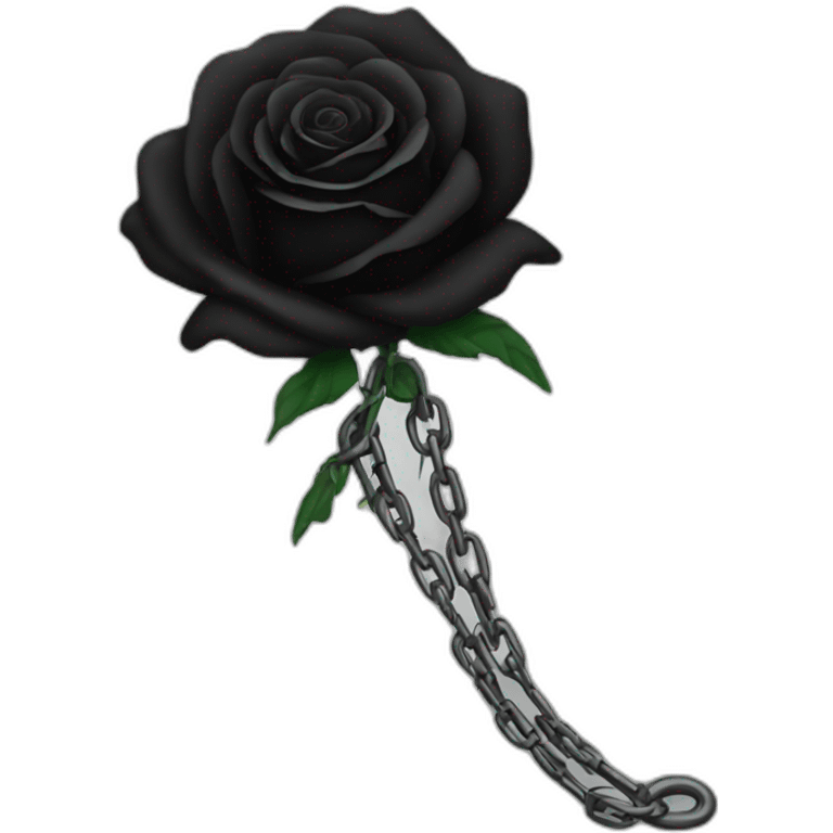 chained up black rose emoji