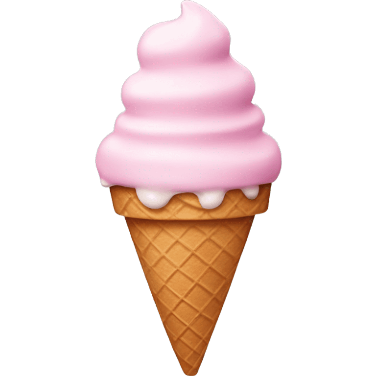 Ice cream cone with light pink ice cream  emoji