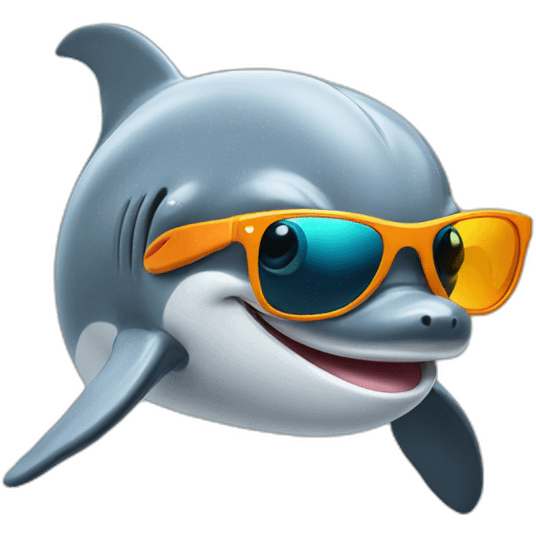 Dolphin with sun glasses emoji