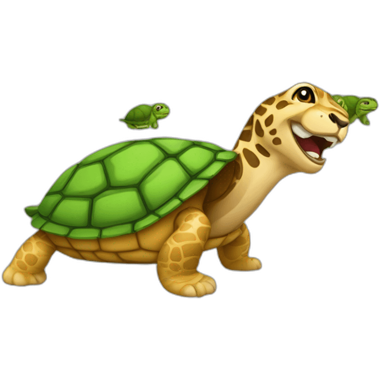 panthère sur tortue emoji