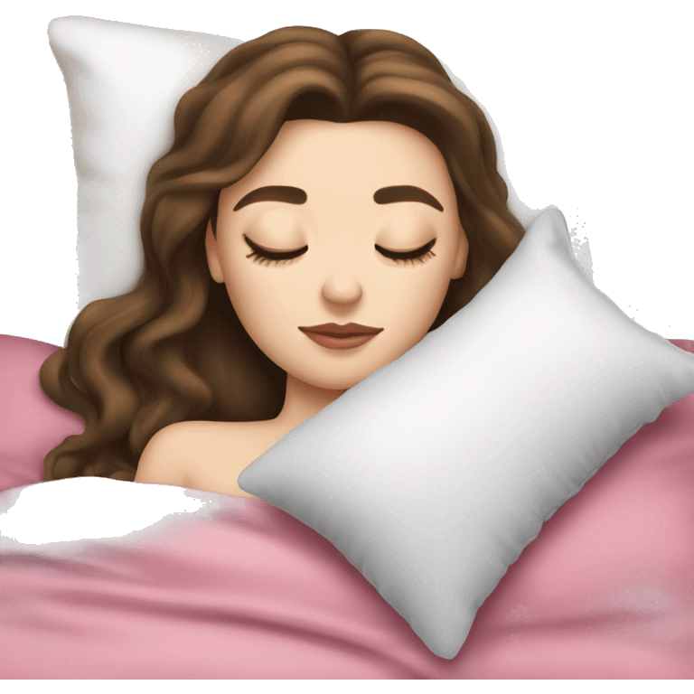 sleeping beauty brunette white girl with a silk pillow emoji