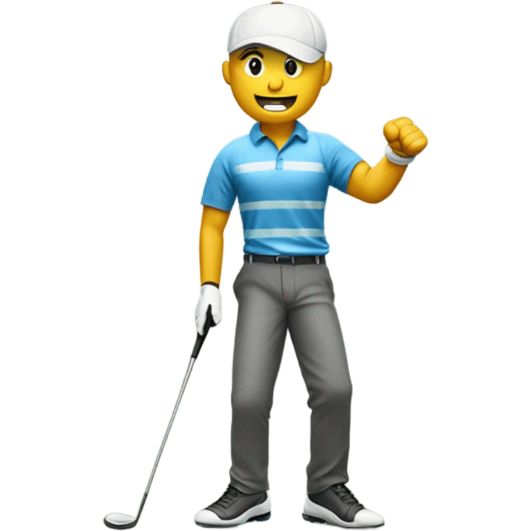 Golfer fist pumping after making a putt.  emoji