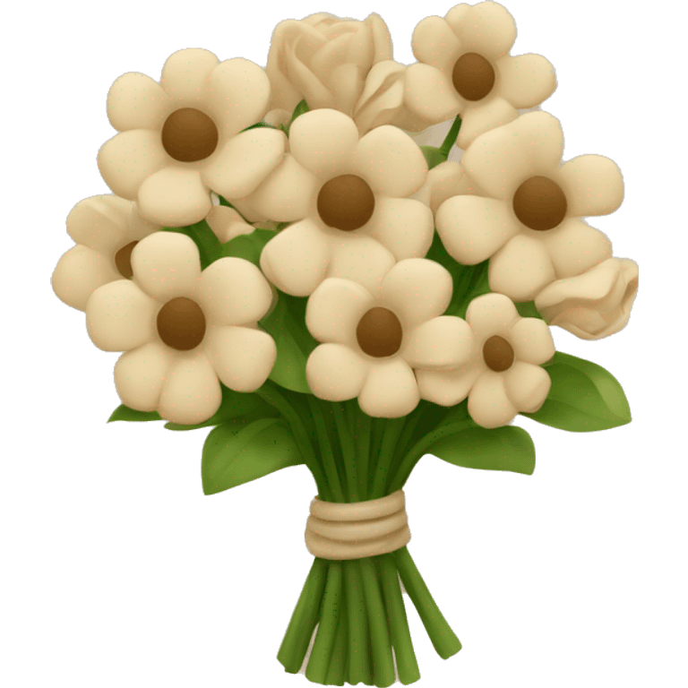 Beige flower Bouquet  emoji