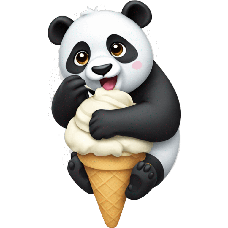 Panda eating ice cream emoji