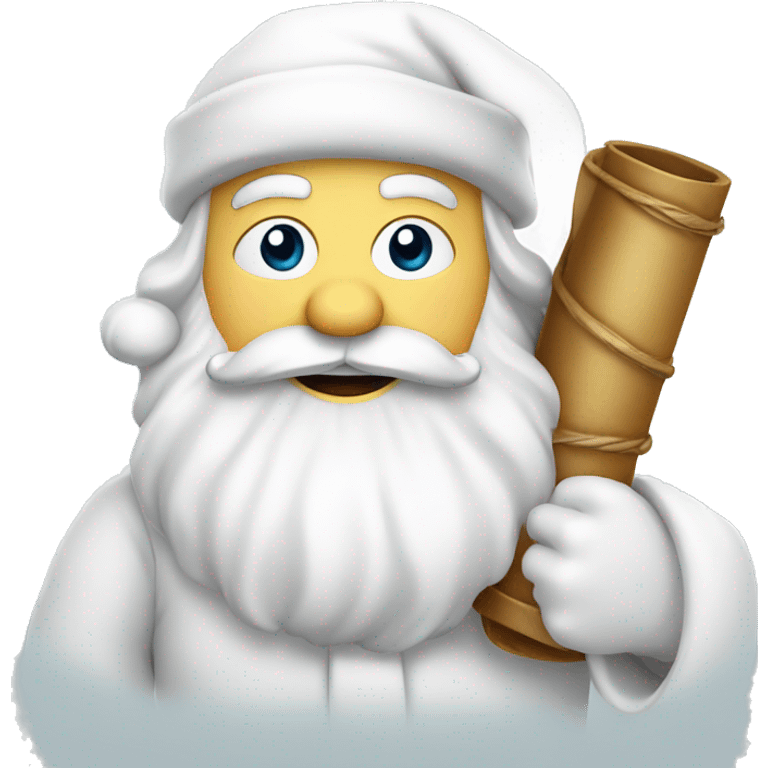 white santa holding a scroll isolated emoji