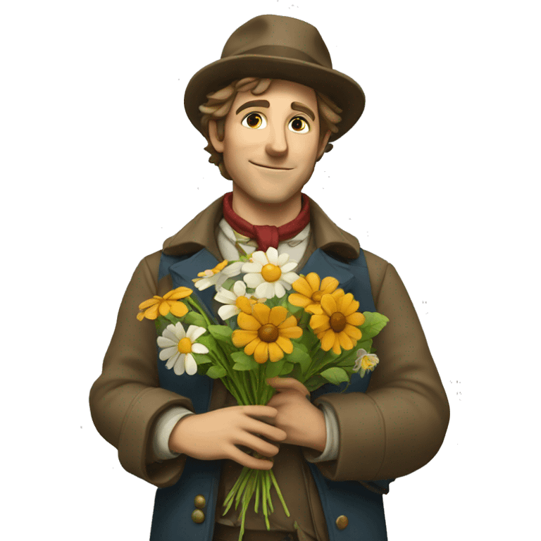 artful dodger holds various flowers emoji