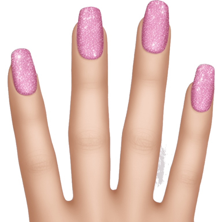 Glitter pink nails  emoji