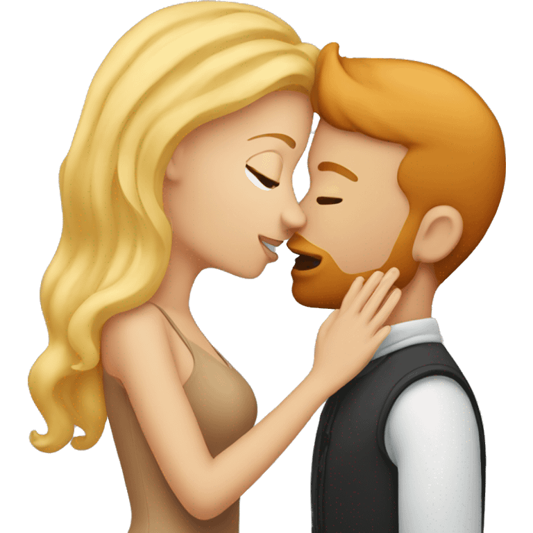 Blonde kissing her ginger boyfriend emoji