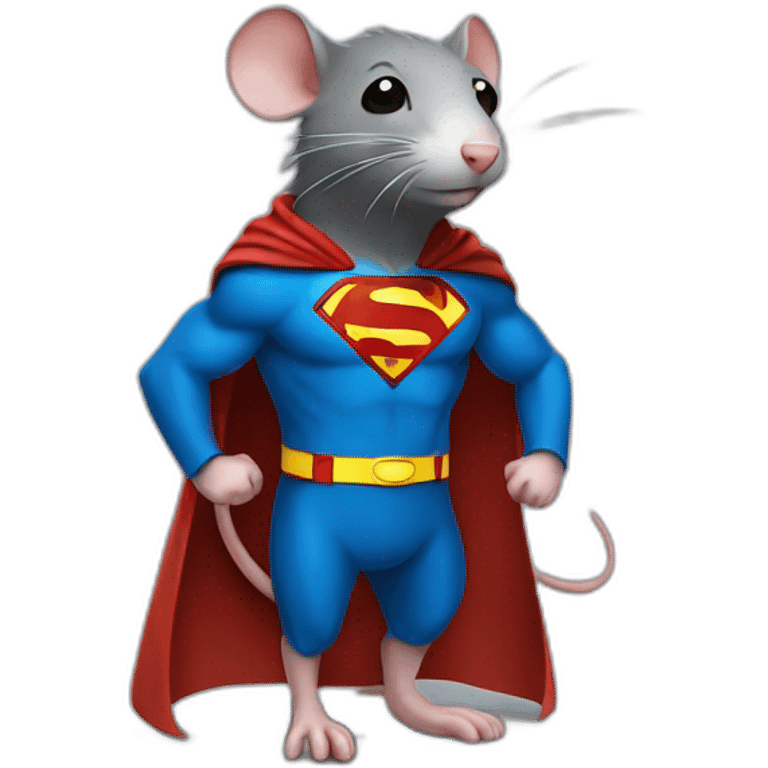 Rat wearing superman suit emoji