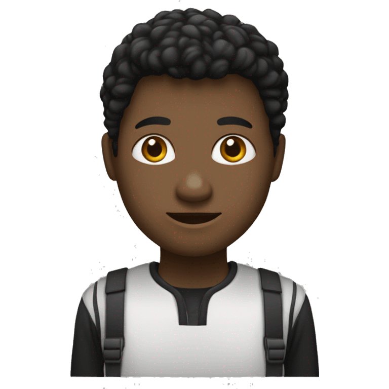 Une personne avec un pied noire et lotre blanc  emoji