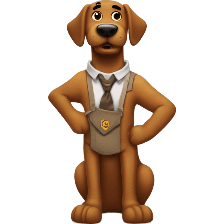 Scrappy doo  as a order taker at a biscuitville emoji