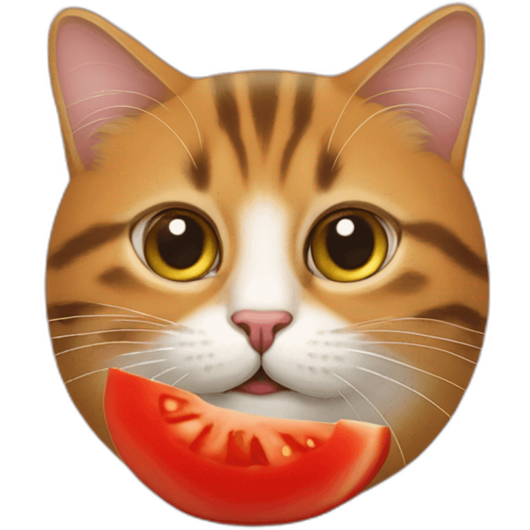 Une tomate avec un visage de chat emoji