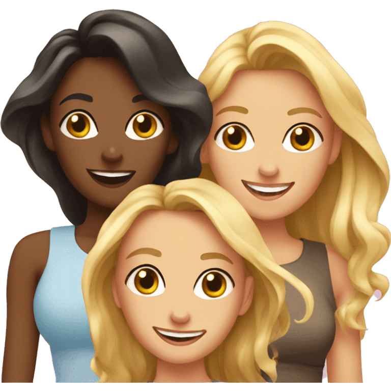 Four girlfriends happy emoji