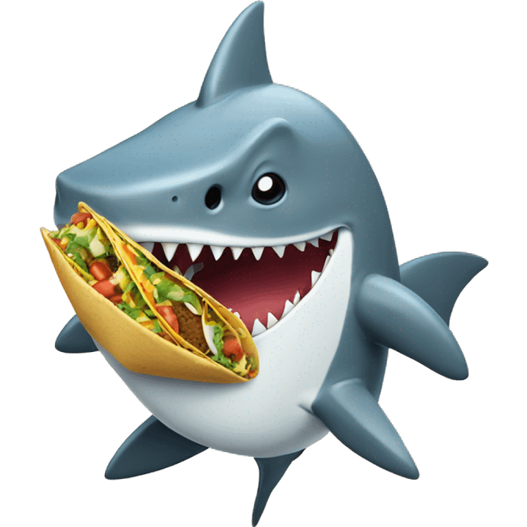 Shark holding a taco emoji